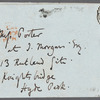 [J. ? G?] Porter to Jane Porter, autograph letter signed