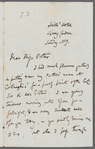 [J. ? G?] Porter to Jane Porter, autograph letter signed