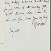 [J. ? G?] Porter to Jane Porter, autograph letter signed