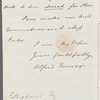 Alfred Turner to John Shephard, autograph letter signed
