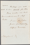 Alfred Turner to John Shephard, autograph letter signed