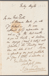 Sir James Emerson Tennent to Jane Porter, autograph letter signed