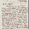William Hart Coleridge to Jane Porter, autograph letter signed