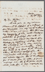 William Hart Coleridge to Jane Porter, autograph letter signed