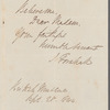 Josiah Forshall to Jane Porter, autograph letter signed