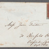 A. De Berg to Jane Porter, autograph letter signed