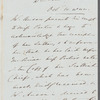 George Edward Anson to Jane Porter, autograph letter third person