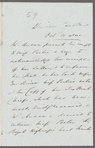 George Edward Anson to Jane Porter, autograph letter third person