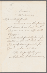 Arbuthnot Emerson to Jane Porter, autograph letter signed