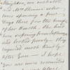 John Shephard to Jane Porter, autograph letter signed