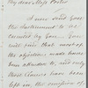 John Shephard to Jane Porter, autograph letter signed