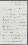 John Shephard to Jane Porter, autograph letter signed