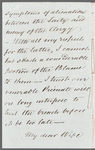 John Shephard to Jane Porter, autograph letter signed