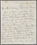 Jos. P. Warton to Jane Porter, autograph letter signed