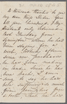 Adelaide Taylor to Jane Porter, autograph letter signed