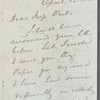 John Philippart to Jane Porter, autograph letter signed
