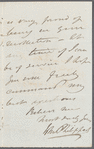 John Philippart to Jane Porter, autograph letter signed