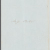 Francis Augustus Burdett Bonney to Jane Porter, autograph letter signed