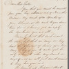 John Emerson to Jane Porter, autograph letter signed