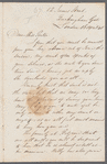 John Emerson to Jane Porter, autograph letter signed