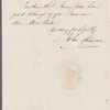 John Emerson to Jane Porter, autograph letter signed