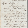 John Emerson to Jane Porter, autograph letter signed