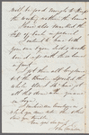John Emerson to Jane Porter, autograph letter signed