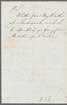 John Emerson to Jane Porter, autograph letter signed