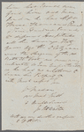 Jos. P. Warton to Jane Porter, autograph letter signed