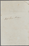 Jos. P. Warton to Jane Porter, autograph letter signed