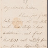 Sarah Hazard to Jane Porter, autograph letter signed