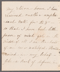 Sarah Hazard to Jane Porter, autograph letter signed