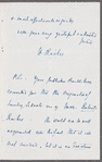 Henry Raikes to Jane Porter, autograph letter signed