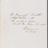 Mayor of Bristol to Jane Porter, [autograph?] letter third person
