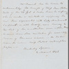 Mr. Daniel to to Jane Porter, autograph letter third person