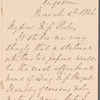 Jonathan Henry Woodward to Jane Porter, autograph letter signed