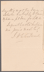 Jonathan Henry Woodward to Jane Porter, autograph letter signed