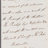 Emily Frances Somerset, Duchess of Beaufort to Jane Porter, autograph letter third person