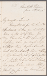 Nina Napier to Jane Porter, autograph letter signed
