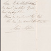 Nina Napier to Jane Porter, autograph letter signed
