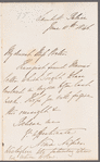 Nina Napier to Jane Porter, autograph letter signed