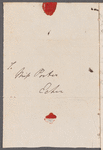 George Scovell to Jane Porter, autograph letter signed