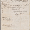 Jane Porter to John Spriggs Morss Churchill, autograph letter signed (copy)