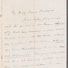 Sir Erasmus Wilson to Jane Porter, autograph letter signed