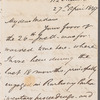 [?] Campbell to Jane Porter, autograph letter signed