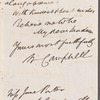 [?] Campbell to Jane Porter, autograph letter signed
