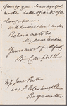 [?] Campbell to Jane Porter, autograph letter signed