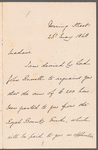 William Law to Jane Porter, autograph letter signed