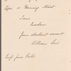 William Law to Jane Porter, autograph letter signed