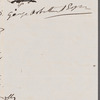 Jane Porter to Arbuthnot, autograph letter third person (copy)